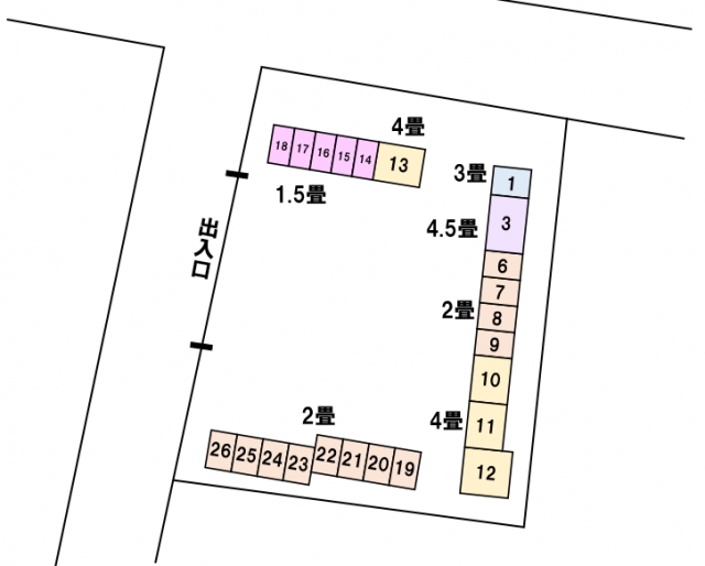 アドレストランクルーム柴田（宮城県柴田郡柴田町船岡）配置図写真