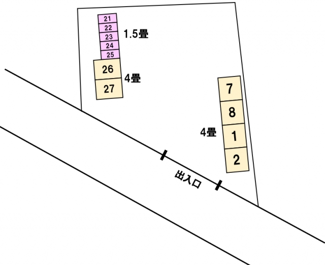 アドレストランクルーム角田市横倉（宮城県角田市横倉）配置図写真