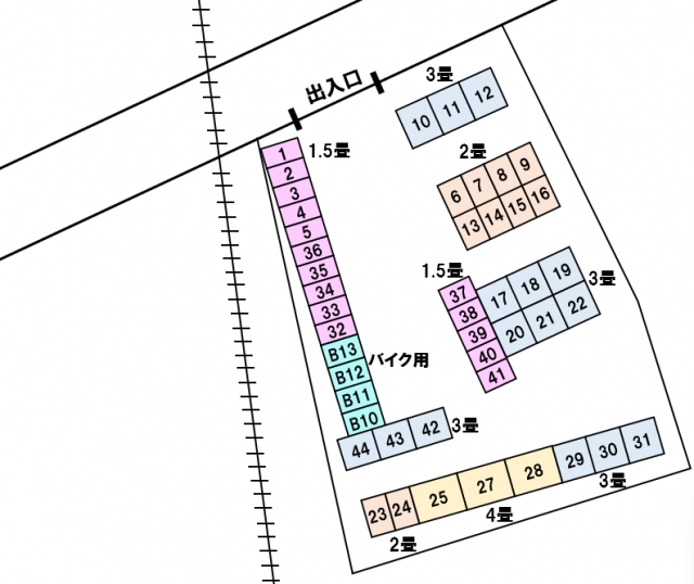 アドレストランクルーム岩沼市桑原三丁目（宮城県岩沼市桑原）配置図写真